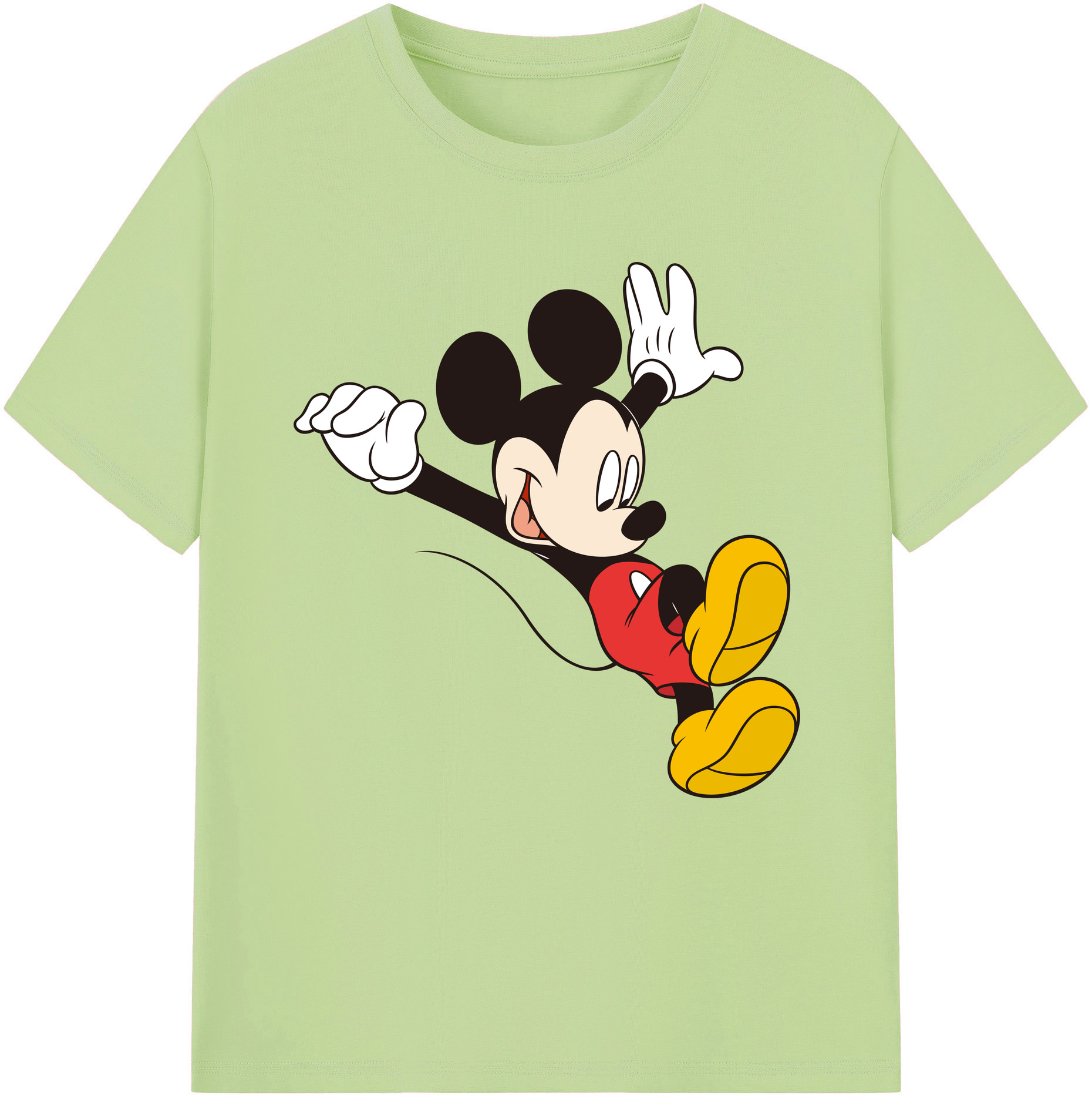 （画像用） ミッキーマウス Mickey Mouse 綿100％半袖Tシャツ（フロントプリント）